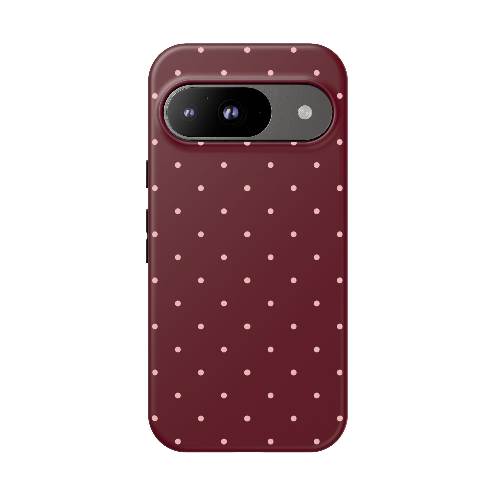 Burgundy Red & Pink Polka Dot Phone Case