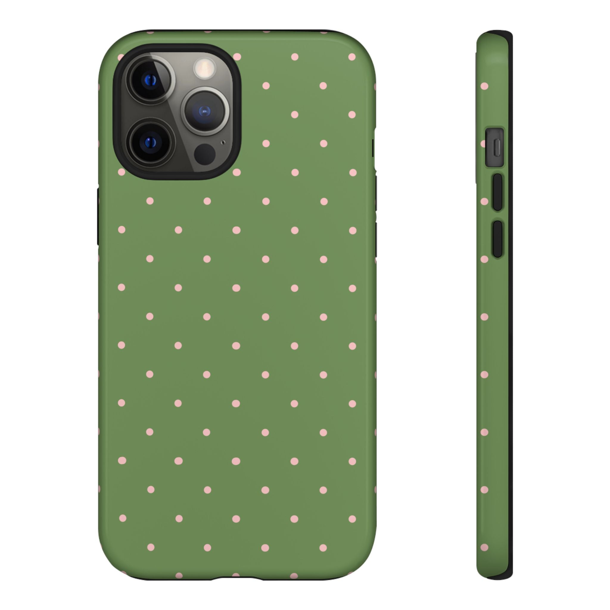 Matcha Green & Pink Polka Dot Phone Case