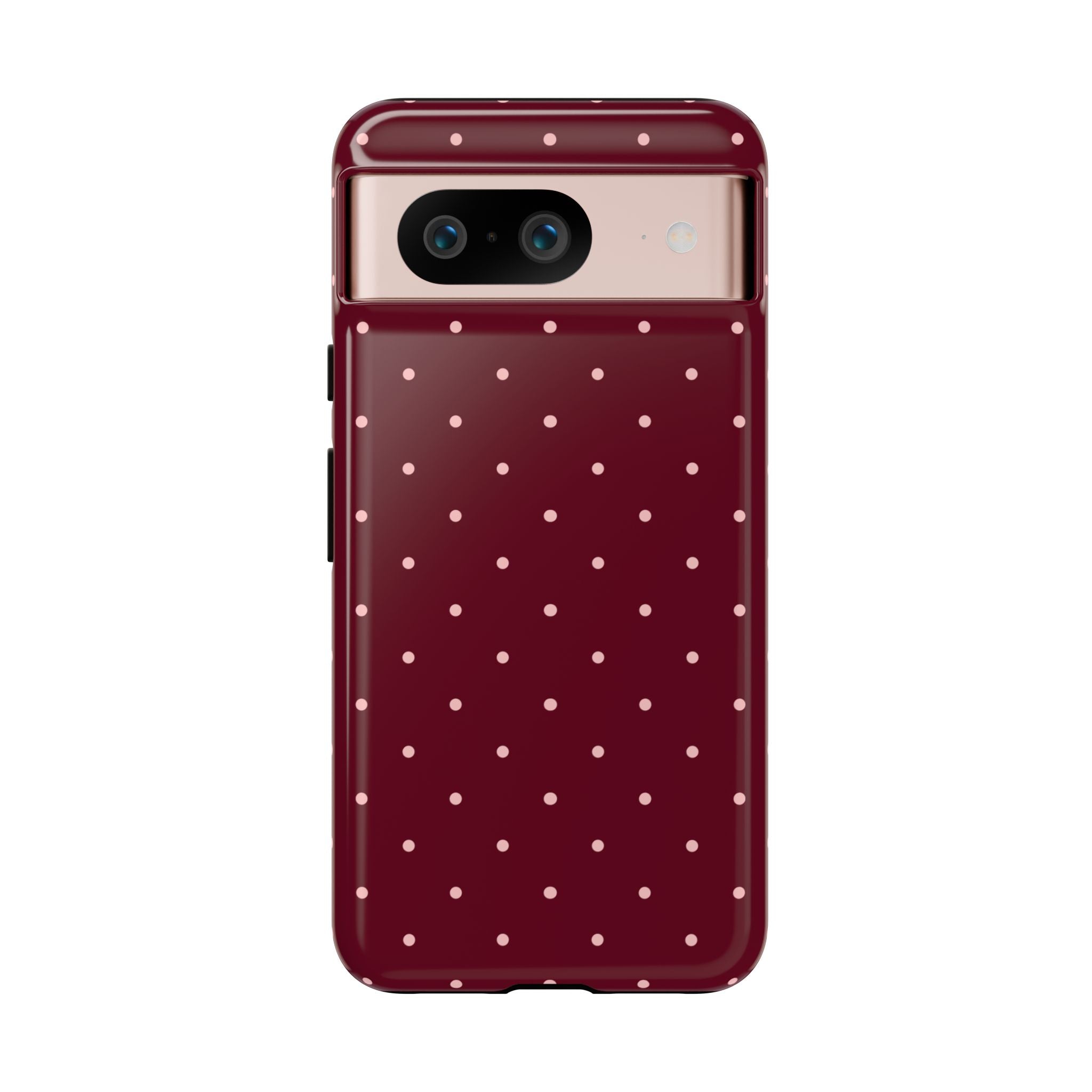 Burgundy Red & Pink Polka Dot Phone Case
