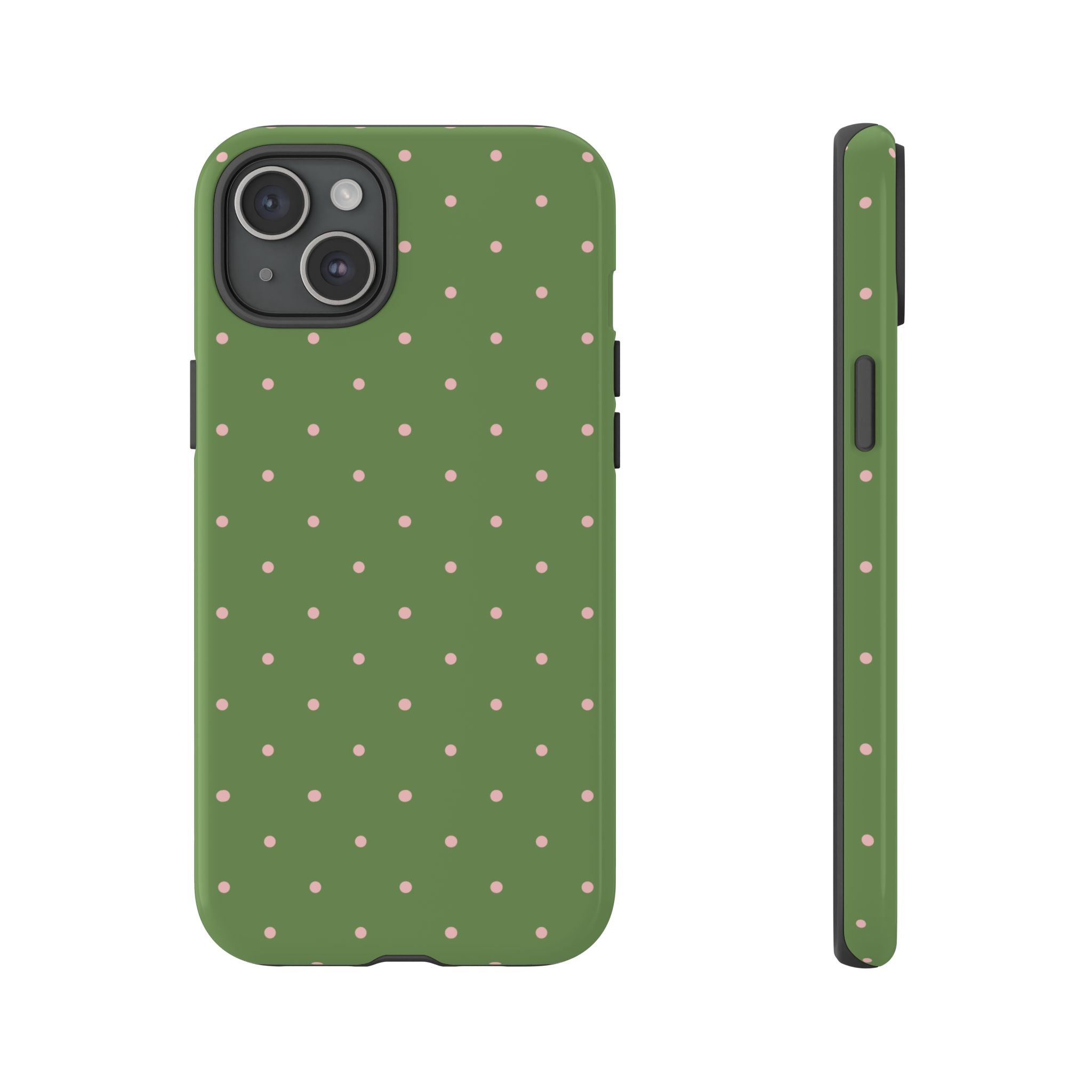Matcha Green & Pink Polka Dot Phone Case